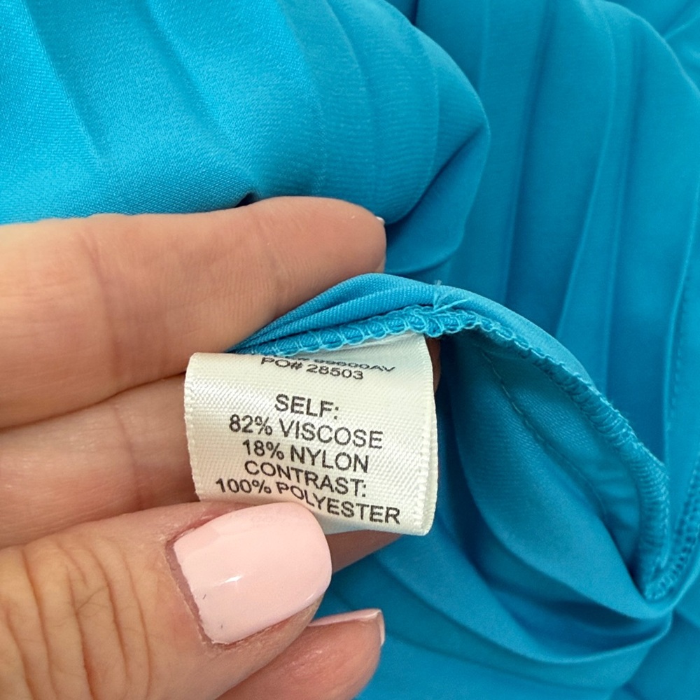 Avara Blue Sleeveless Pleated Midi Dress-NWT - Picture 4 of 5